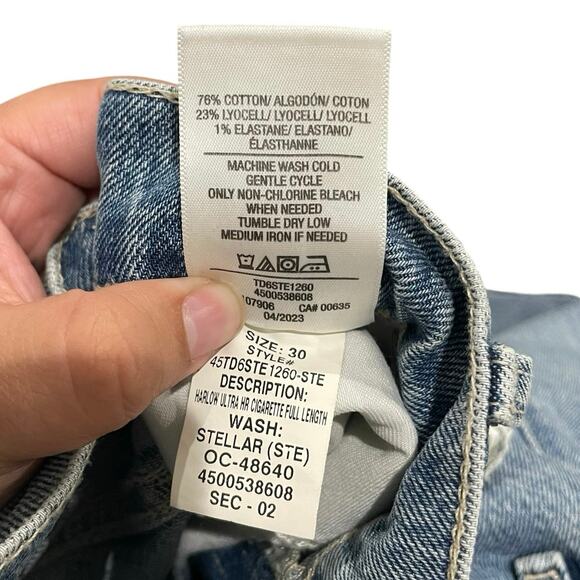 Revolve Hudson Harlow Ultra High Rise Cigarette in Stellar Jeans Size 30 - Picture 7 of 9